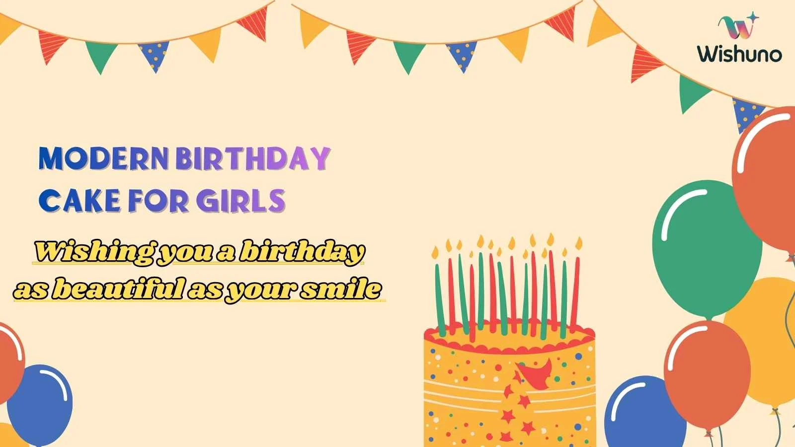 Modern Birthday Cake for Girls