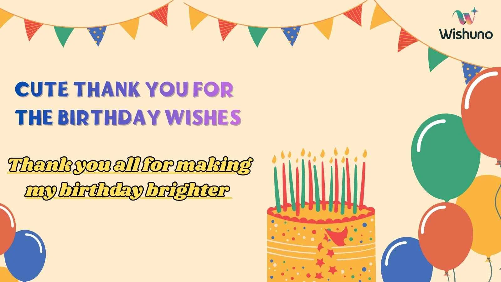 Cute Thank You for the Birthday Wishes